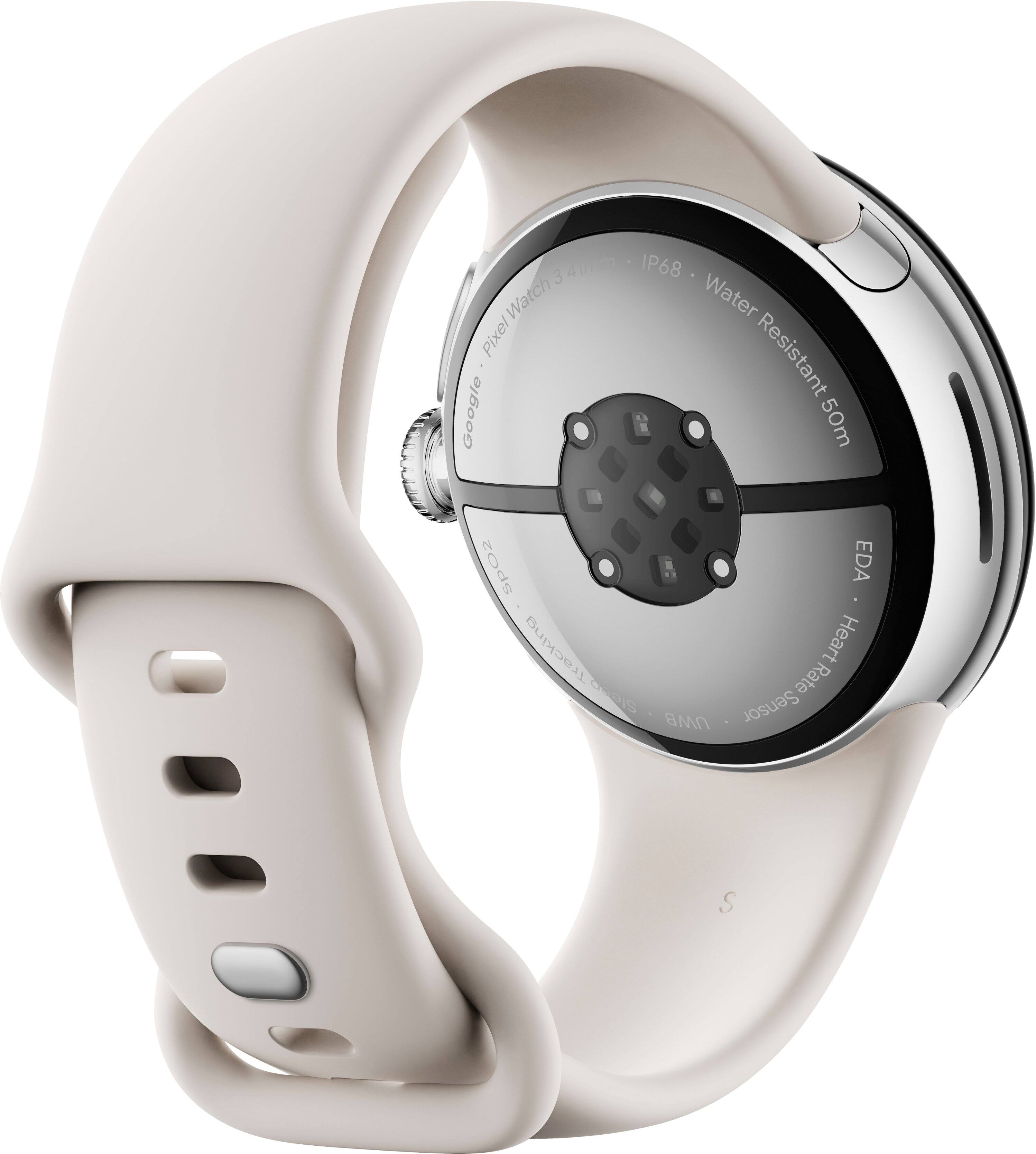 The text on the image reads: "3 4u IP68 Watch Water Pixel Resistant a Google 50m Spo2 EDA Tracking Heart Rate UWB Sensor."