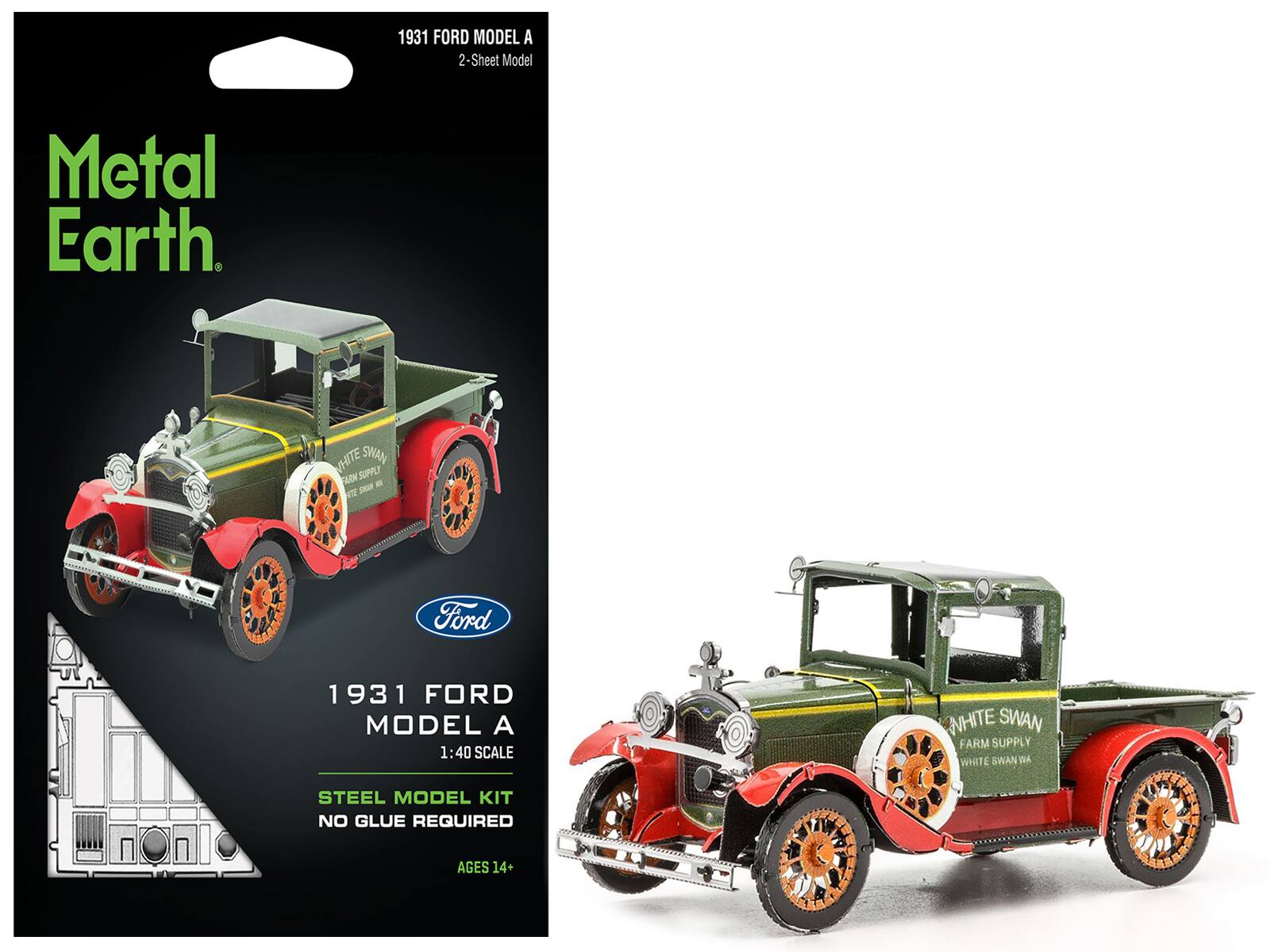 Model Kit 1931 Ford Model A Pickup Truck Green (Moderate Difficulty ...