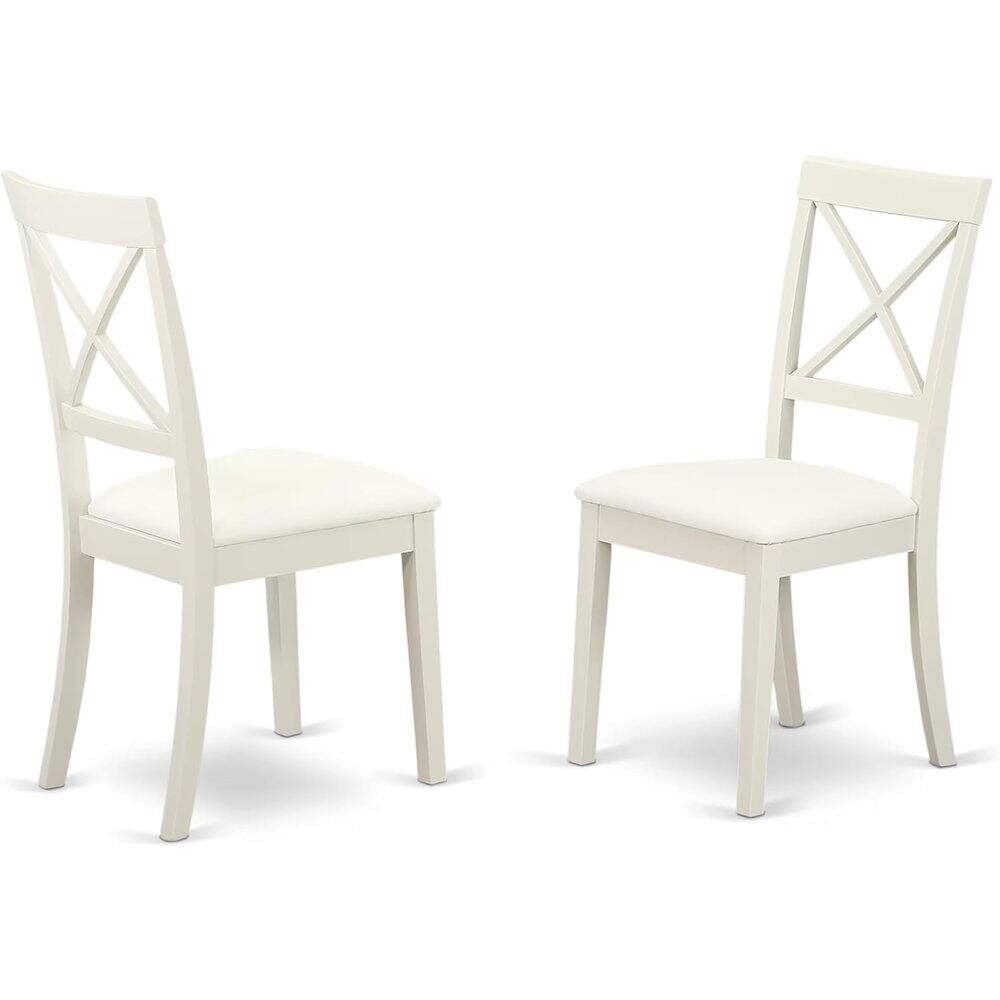 Left. FurniFact - White 5 Pc Kitchen Table Chairs Set of 4 - Brown.