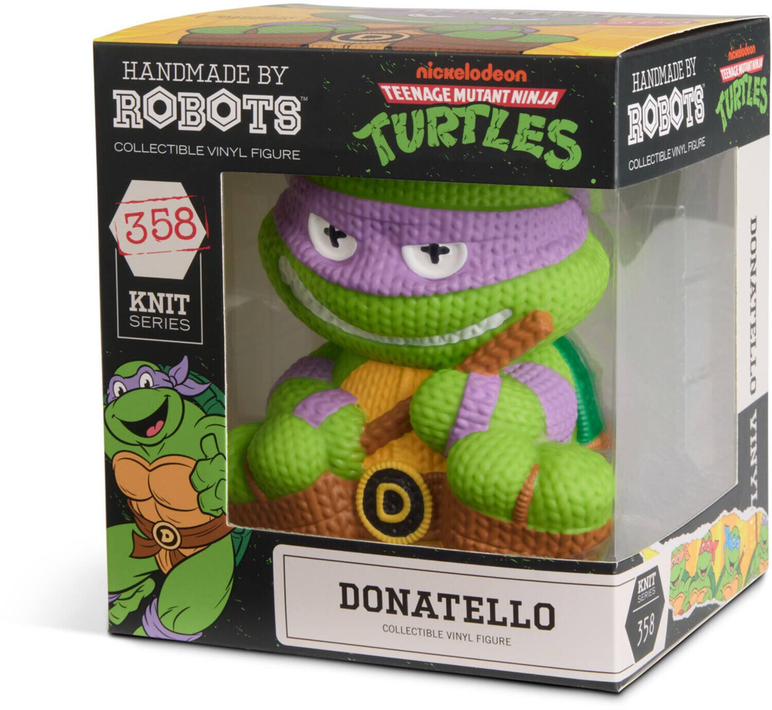 nickelodeon HANDMADE BY ROBOTS TEENAGE MUTANT NINJA TURTLES COLLECTIBLE VINYL FIGURE TURTLES COLLECTIBLE VINYL FIGURE 358 KNIT SERIES DONATELLO