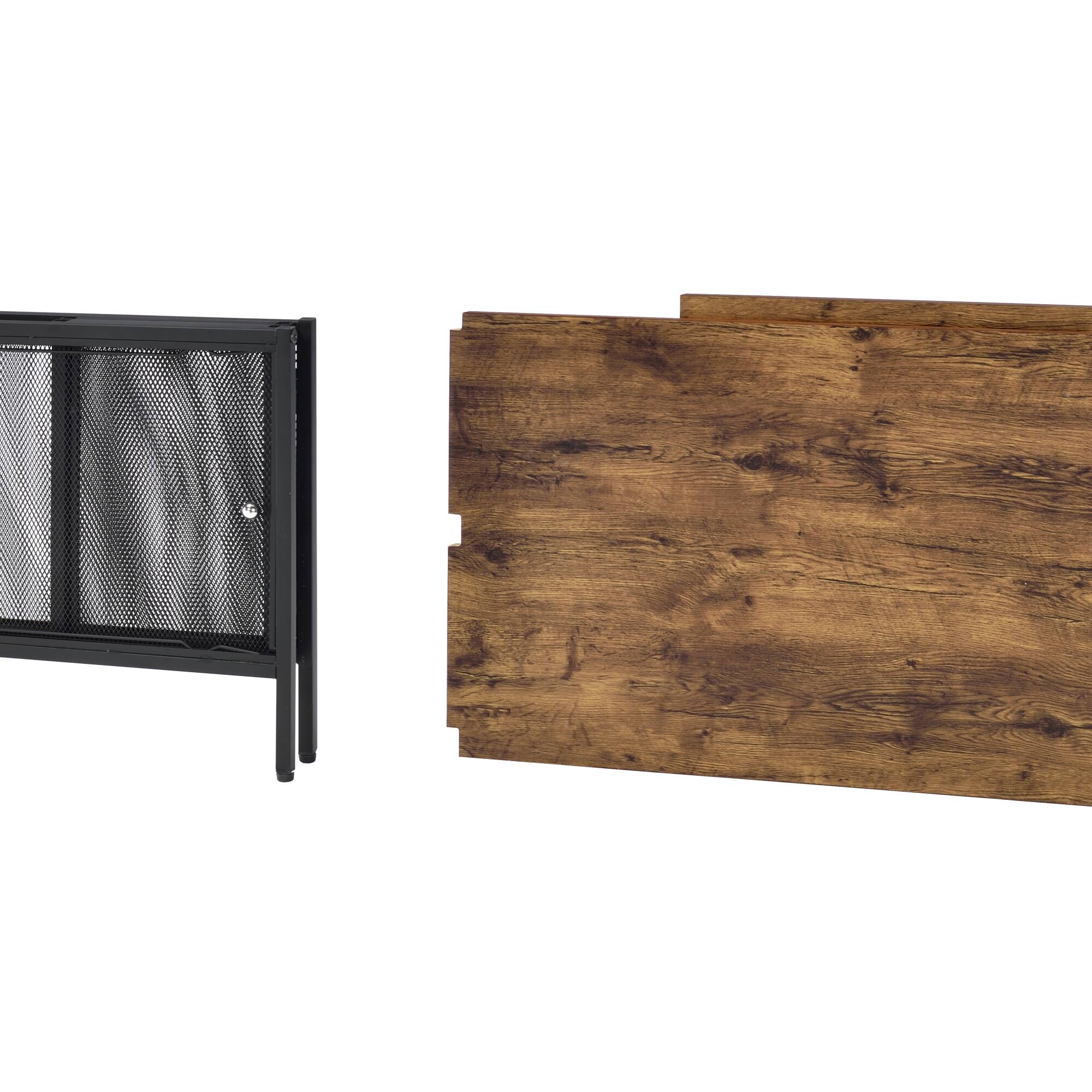 Back. GOODSILO - Antique Oak and Black Finish Foldable Coffee Table with Storage Compartment for Living Room Decor - Black+Oak.