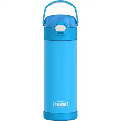 Front. Thermos - Thermos 16 oz. Kid's Funtainer Stainless Water Bottle - Electric Blue - Electric Blue.