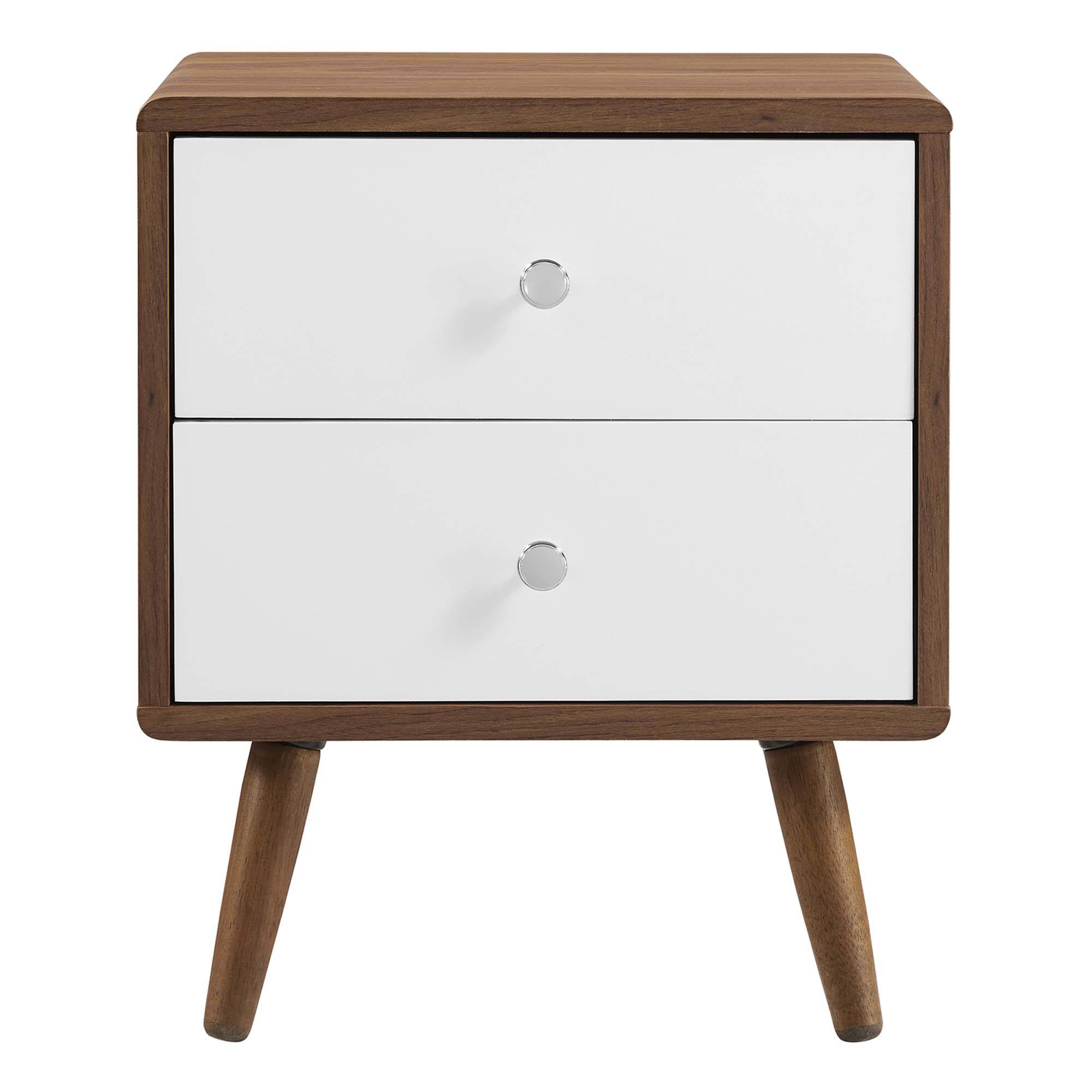 Alt View 2. Modway - Transmit 2-Drawer Nightstand by Modway - Walnut White.