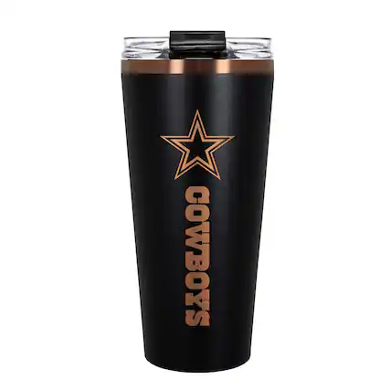 Front. Great American Products - Dallas Cowboys 30oz. Big Slim Tumbler - Black.