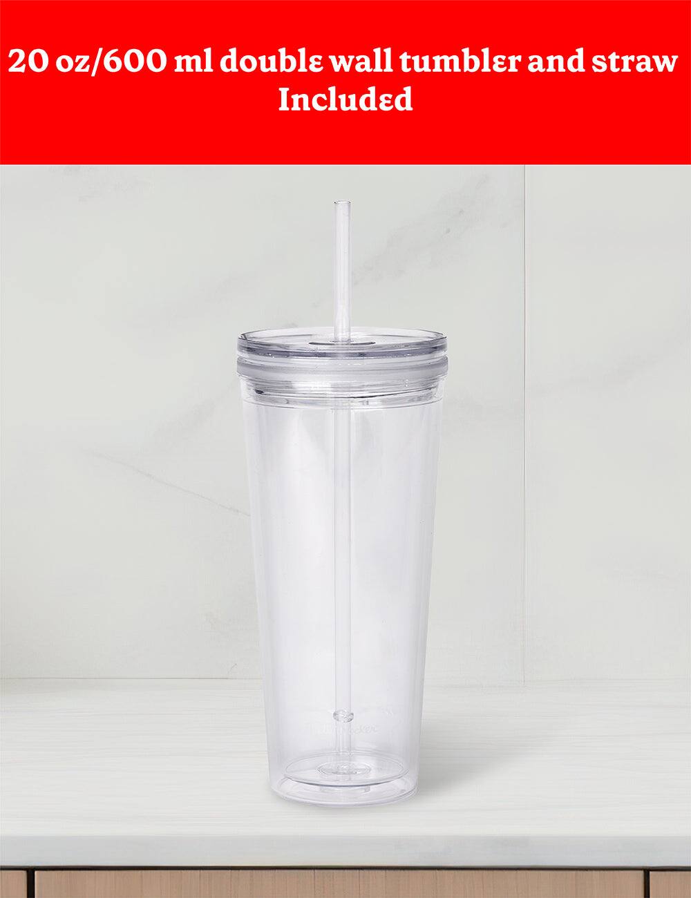 20 oz/600 ml double wall tumbler and straw included