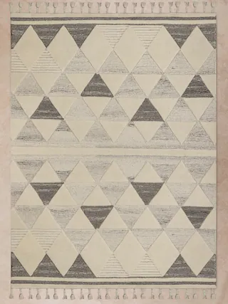 Front. GAURI KOHLI - Okinawa Rug - Shades of ivory, beige and brown.