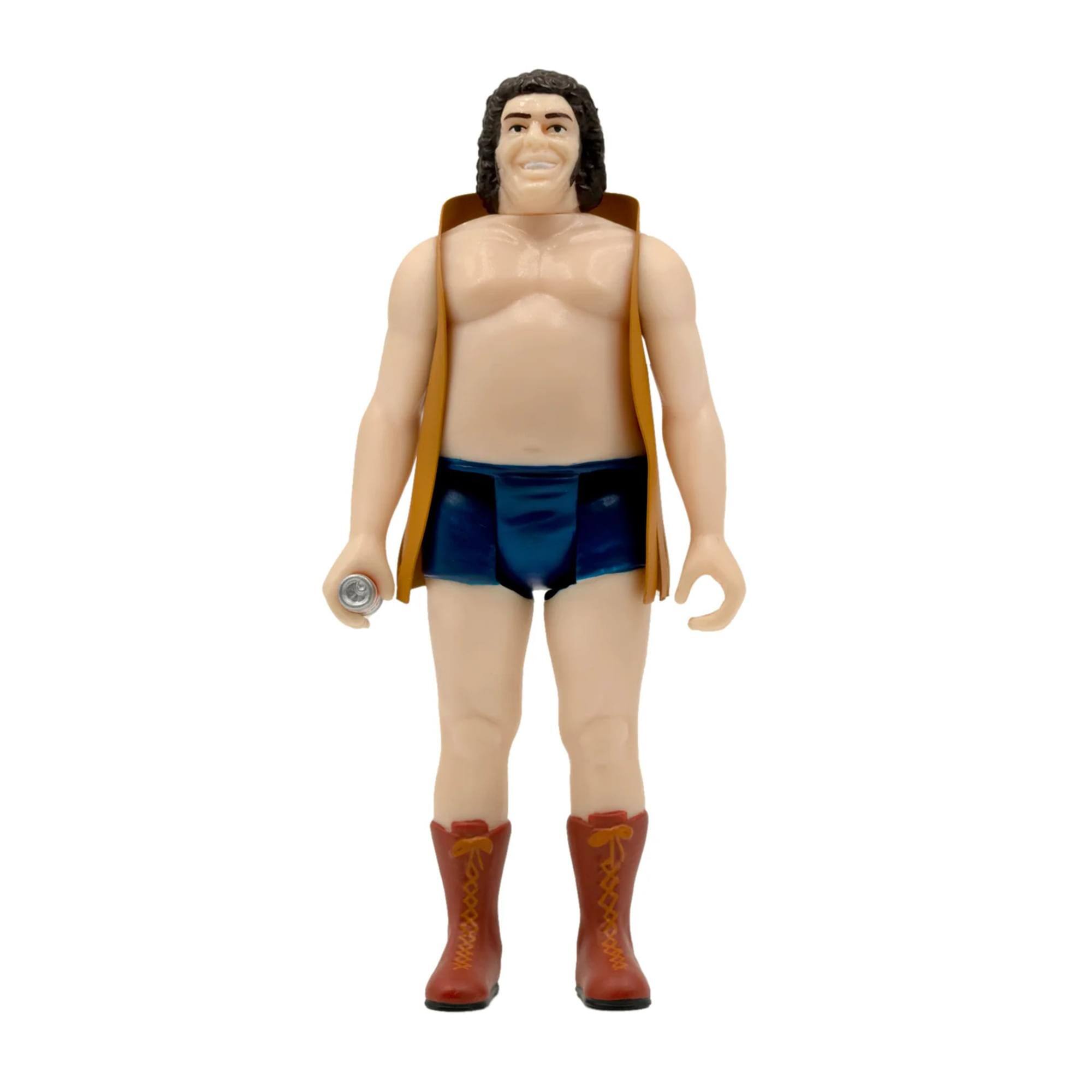 Front. Super7 - Andre The Giant with Vest 3.75 Inch ReAction Figure.