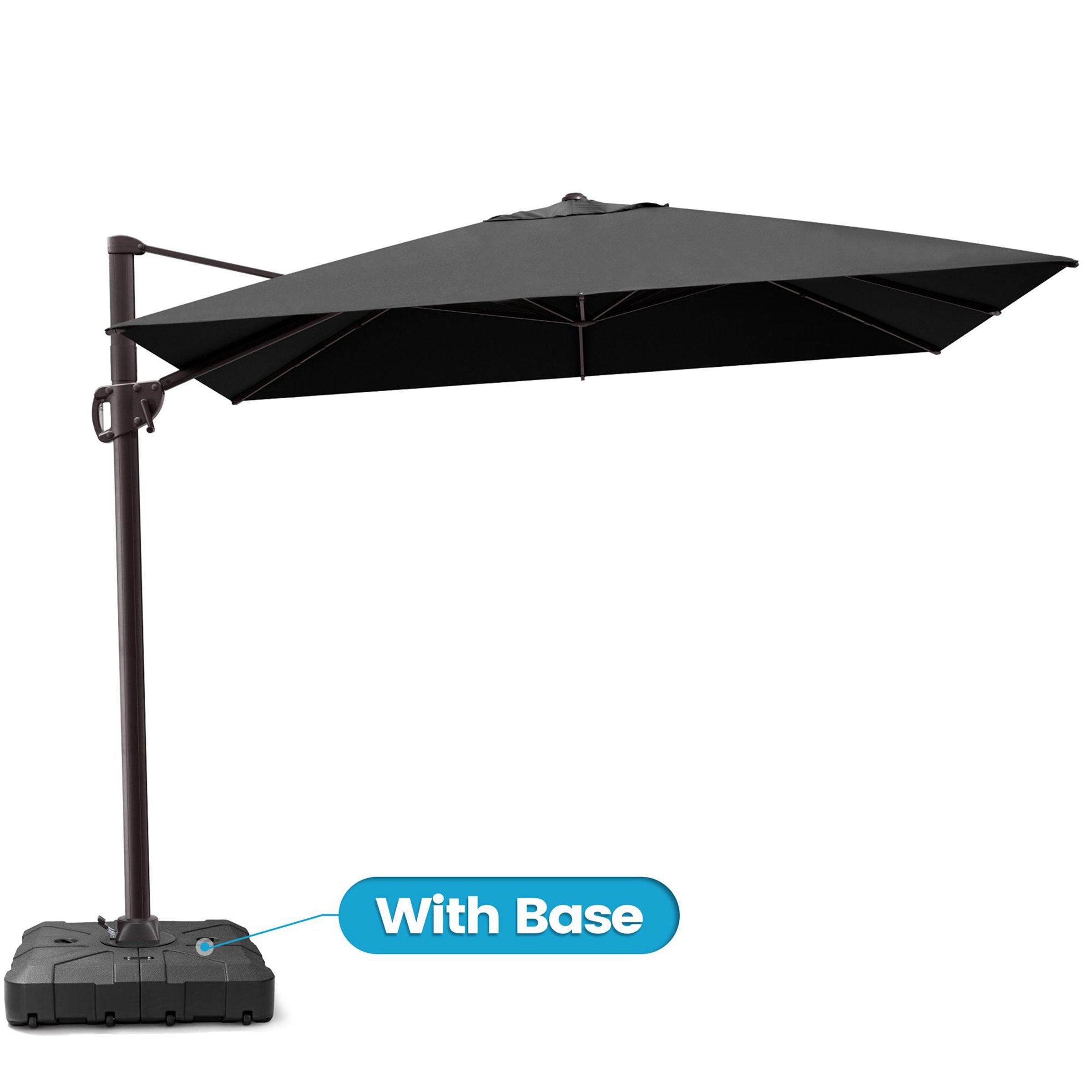 Crestlive Products - 9x11ft Aluminum Crank Cantilever Patio Umbrella with Base - Black price history on PriceWatchPro