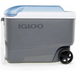 Igloo - MaxCold 40 qt. Roller Hard Cooler - Jet Carbon/Ice Blue