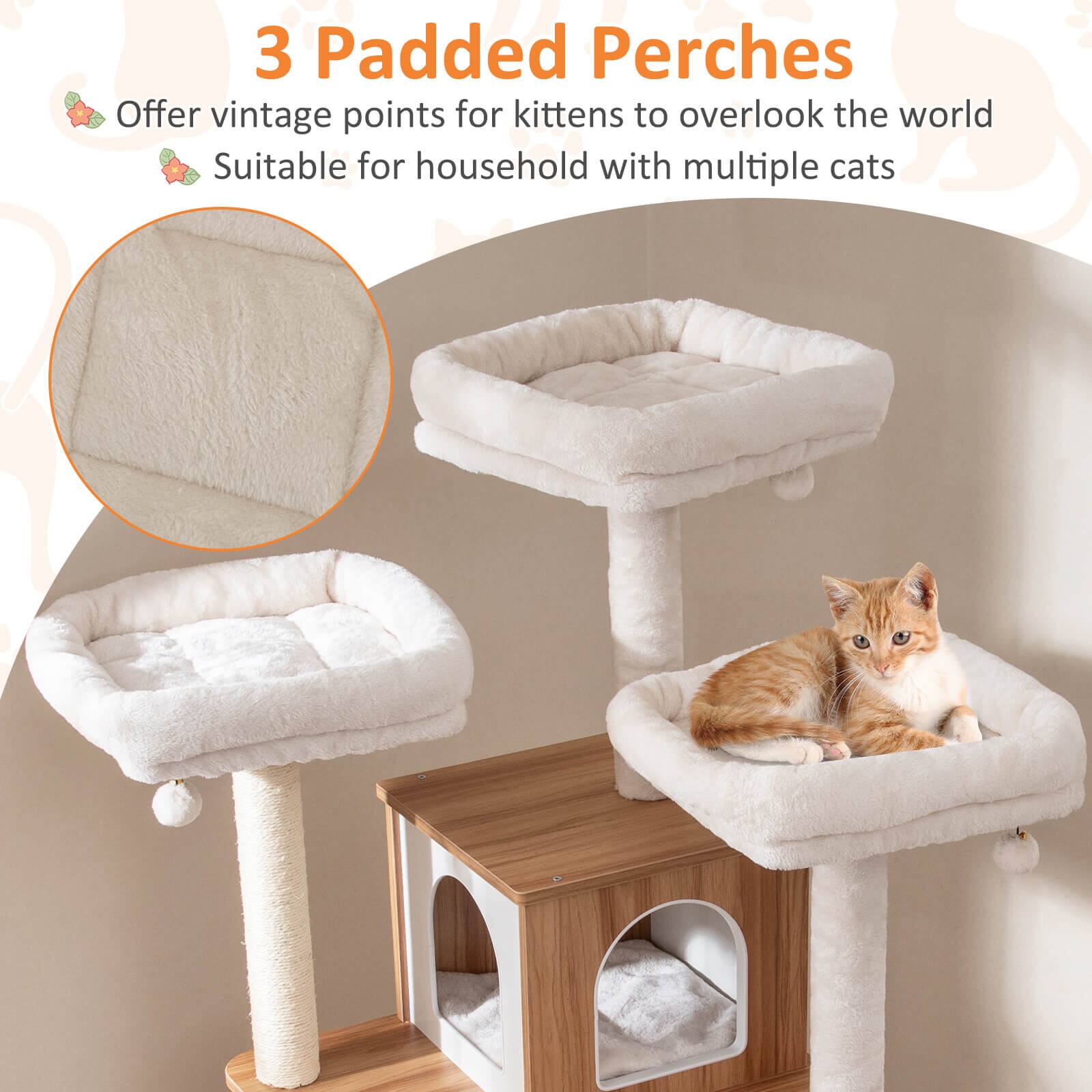 3 Padded Perches

Offer vintage points for kittens to overlook the world

Suitable for household with multiple cats