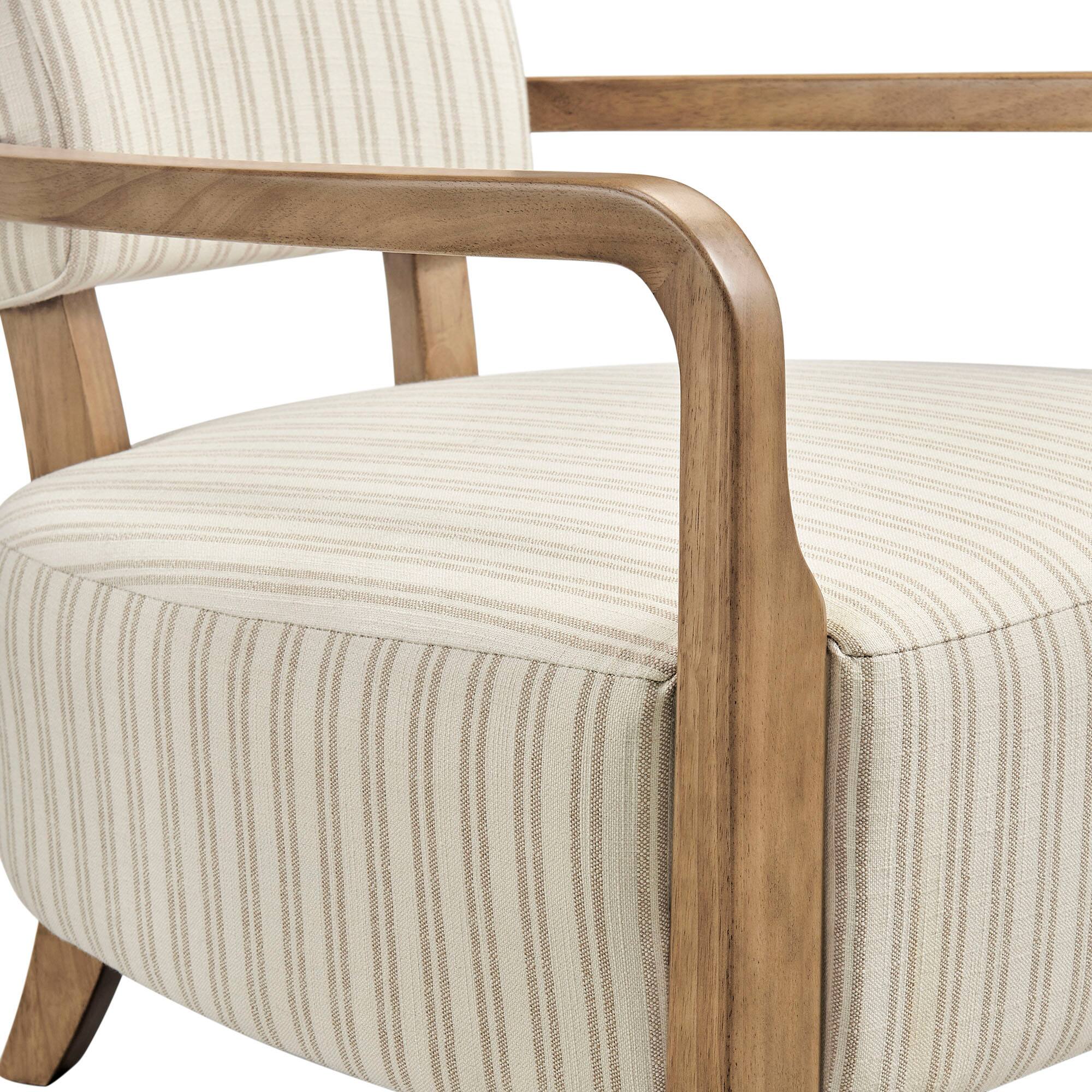 Alt View 5. Modway - Zinnia Striped Fabric Upholstered Accent Chair by Modway - Oatmeal Stripe.