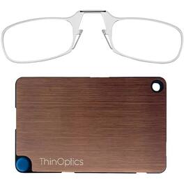 ThinOptics - Readers with Wallet - 1.50 - Clear Frame, Rose Gold Wallet - Clear/Rose Gold