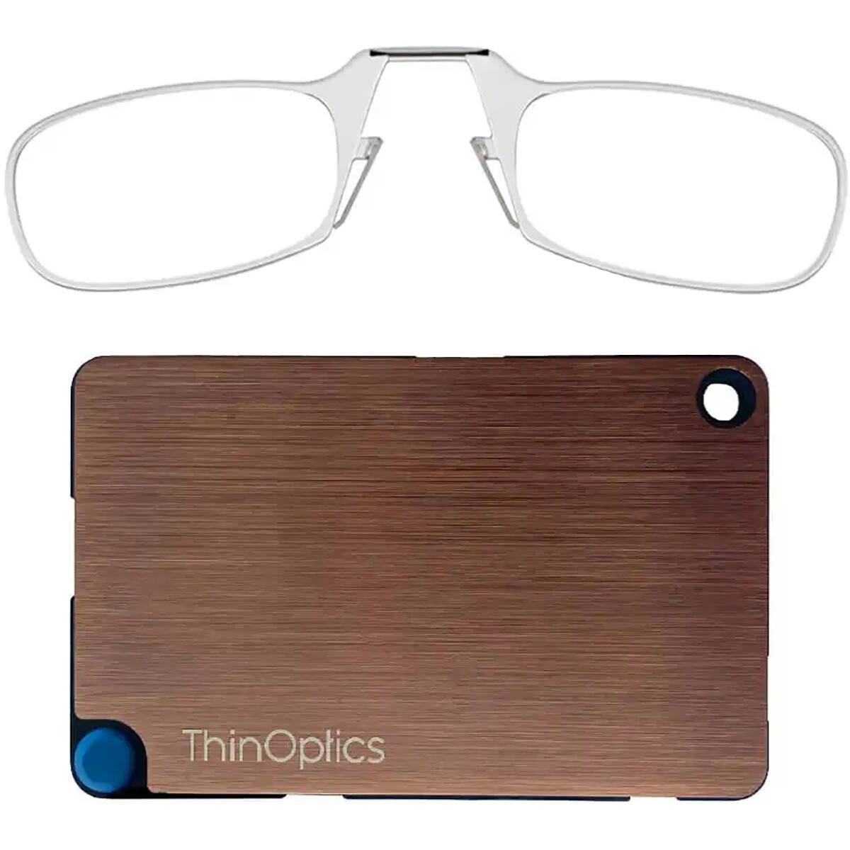 Front. ThinOptics - ThinOptics Readers with Wallet - 1.50 - Clear Frame, Rose Gold Wallet - Clear/Rose Gold.