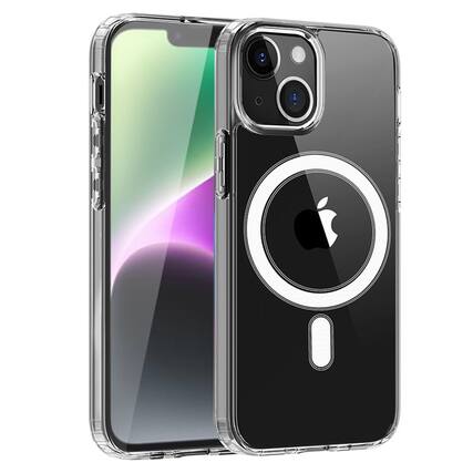 Front. Reiko - Magnetic Wireless Charging Tpu Bumper Case For Iphone 14 In Clear - Clear.
