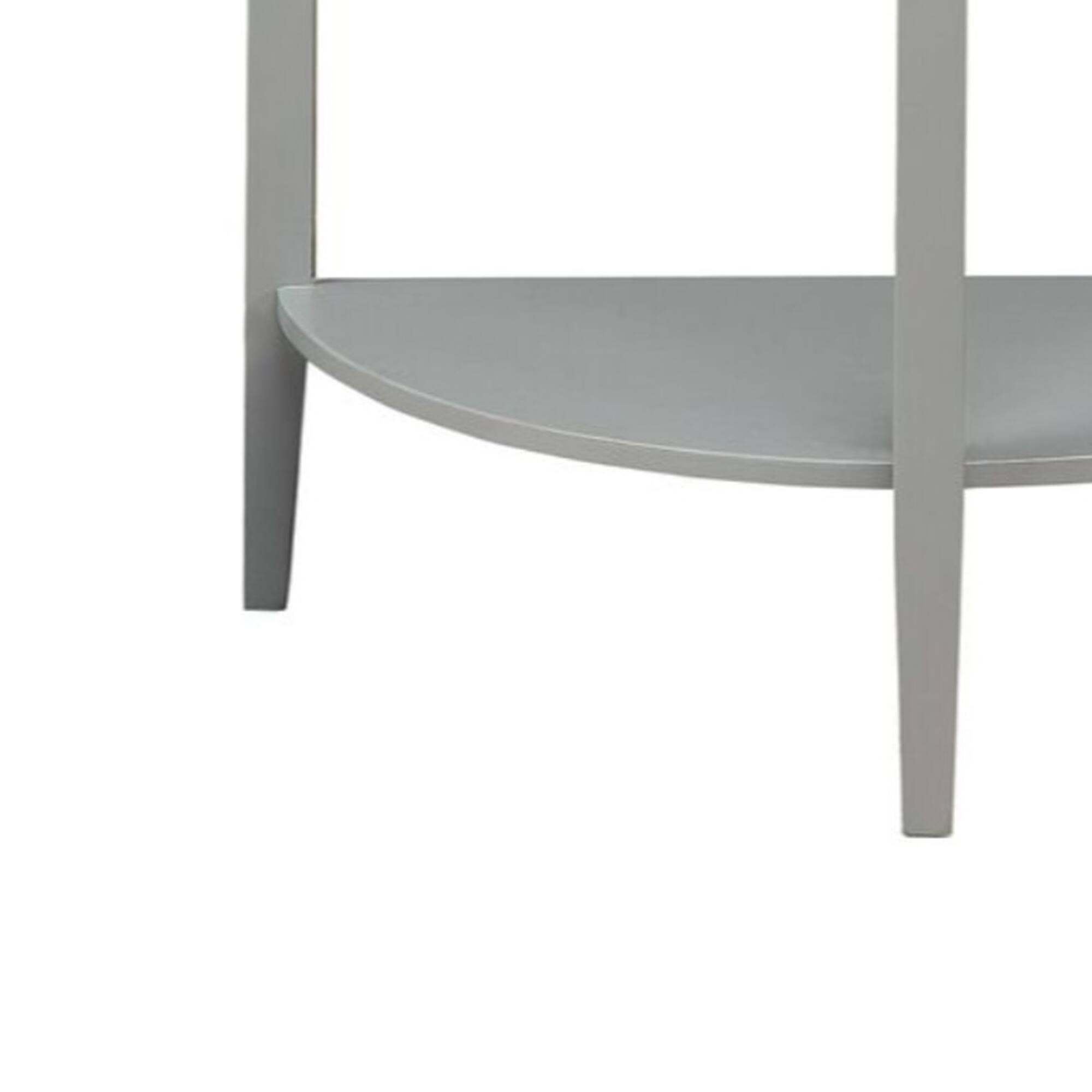 Alt View 1. Manhattan Lane - Wooden Half Moon Shaped Console Table with One Open Bottom Shelf - Brown and Gray.