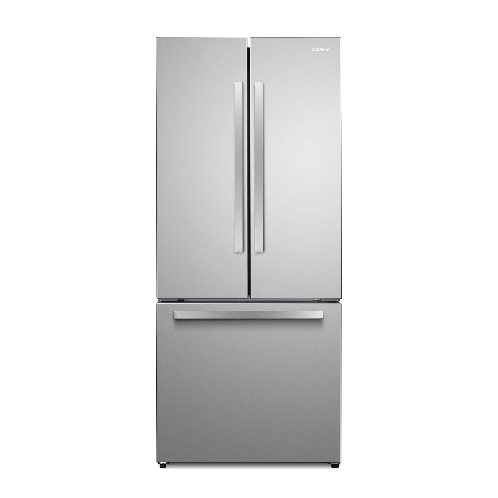 COSMO - COS-RFFV183GHS 30 in. Vista Collection 17.5 cu. ft. Counter Depth 3-Door French Door Refrigerator, Freezer Drawer - Stainless Steel