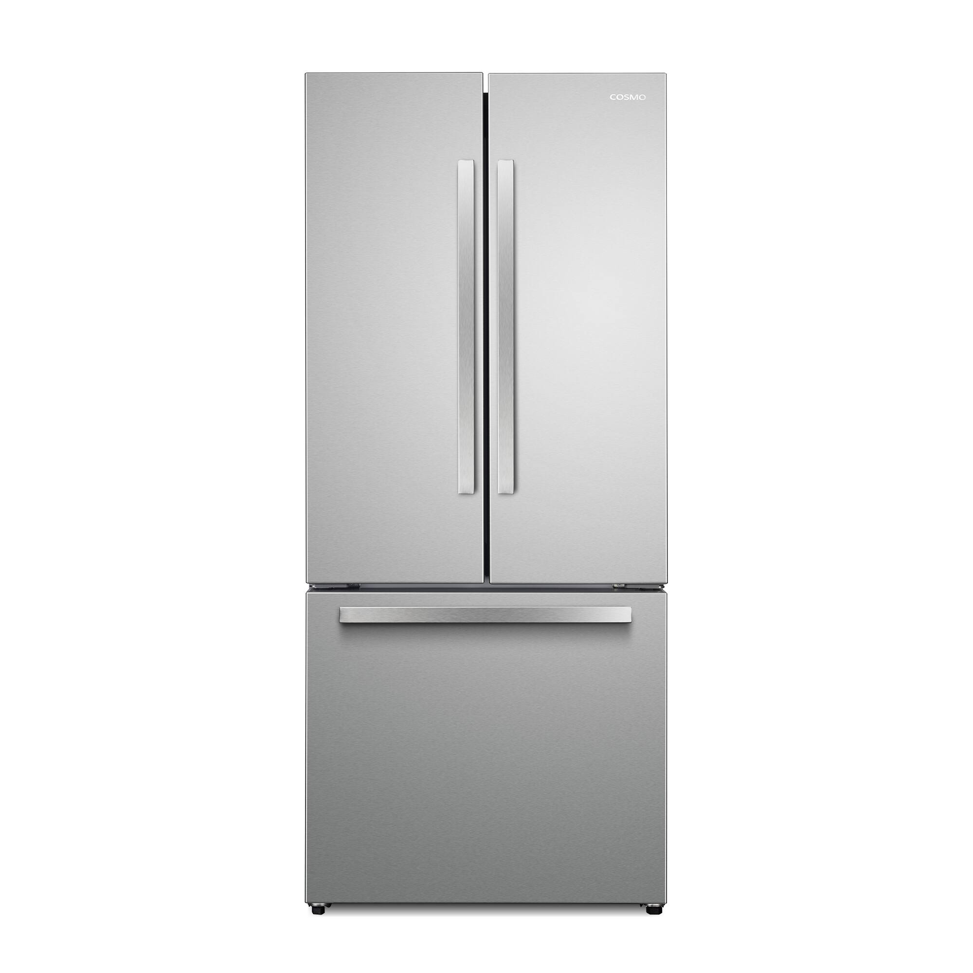 Front. COSMO - COS-RFFV183GHS 30 in. Vista Collection 17.5 cu. ft. Counter Depth 3-Door French Door Refrigerator, Freezer Drawer - Stainless Steel.