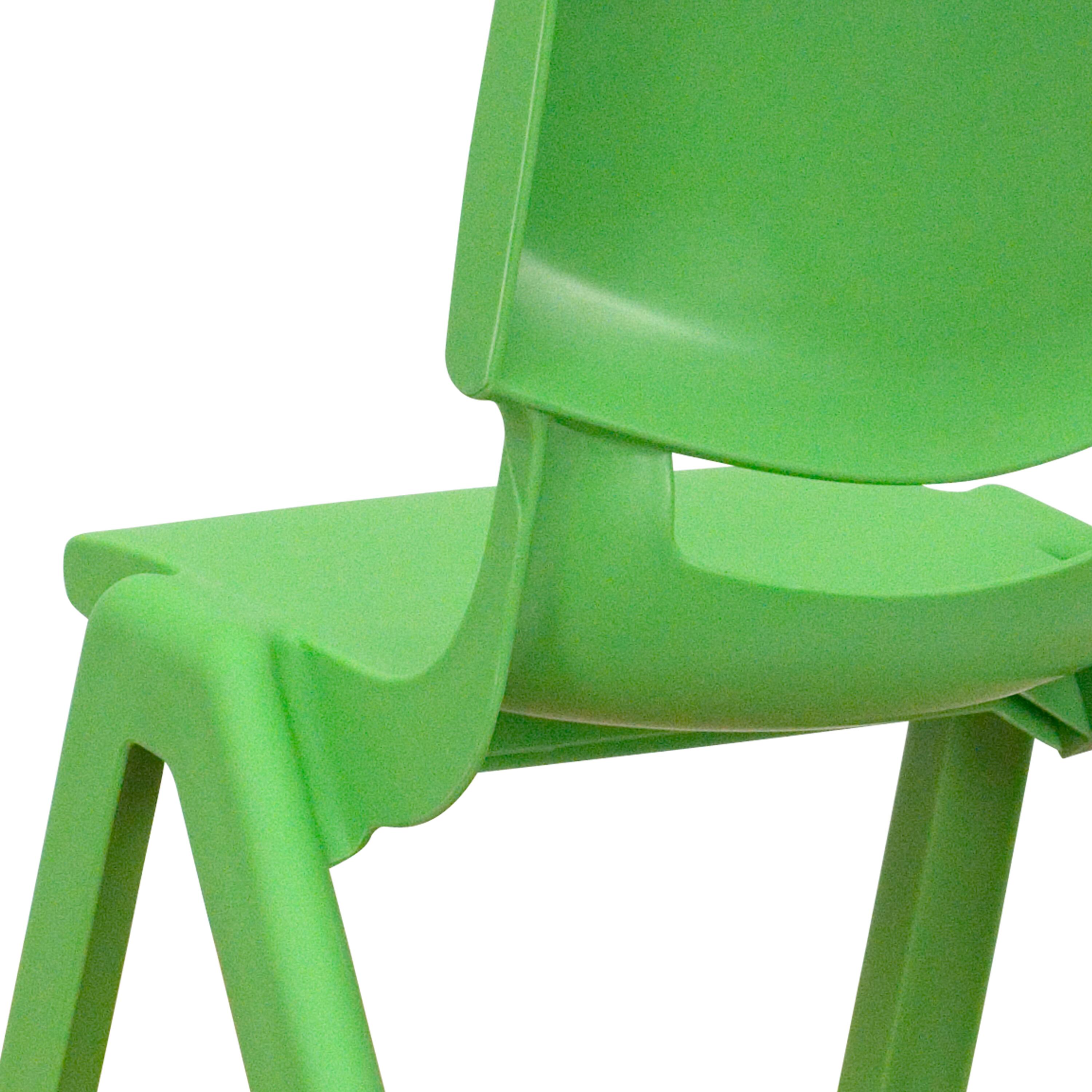 Alt View 10. Emma + Oliver - 4 Pack Plastic Stackable Pre-K/School Chairs with 10.5"H Seat - Green.
