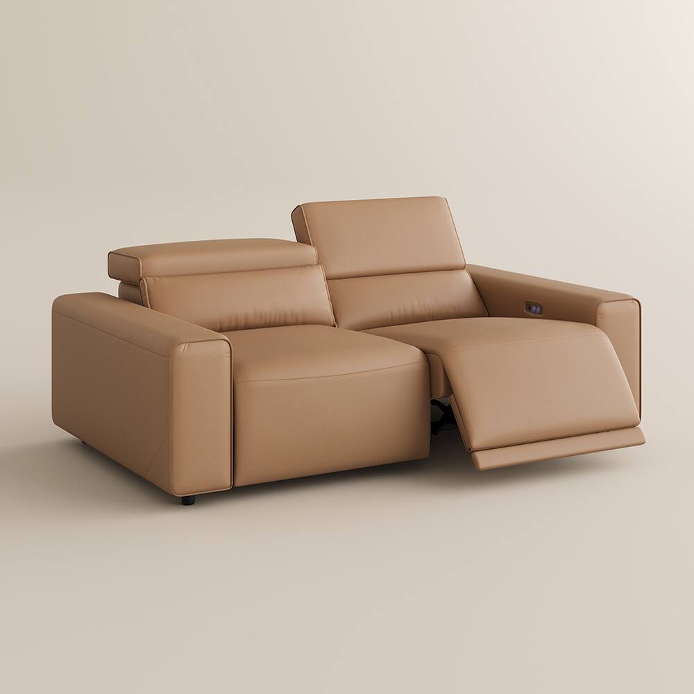 Alt View 9. POVISON - 78.74" Power Loveseat Sofa Reclining Couch Sofa, Modular Recliner Couch,Power Outlet, Adjustable Headrest, Khaki - Khaki Sustainable Leather.