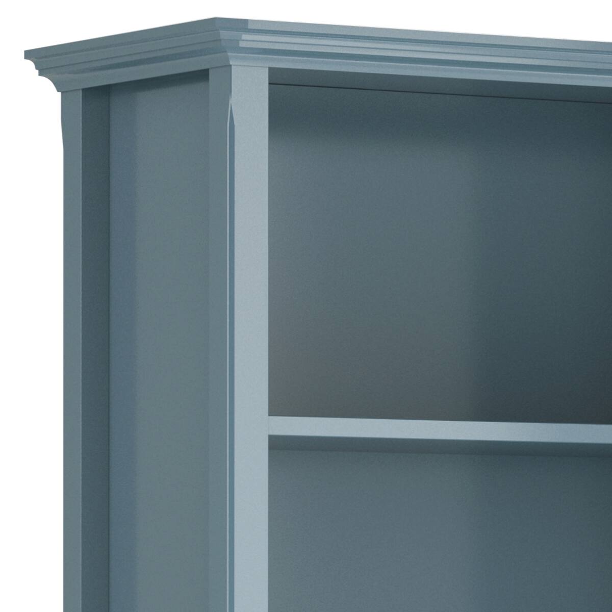 Left. Simpli Home - Simpli Home Amherst 30 inch Wide Solid Wood Transitional 5 Shelf Bookcase in French Blue - French Blue.