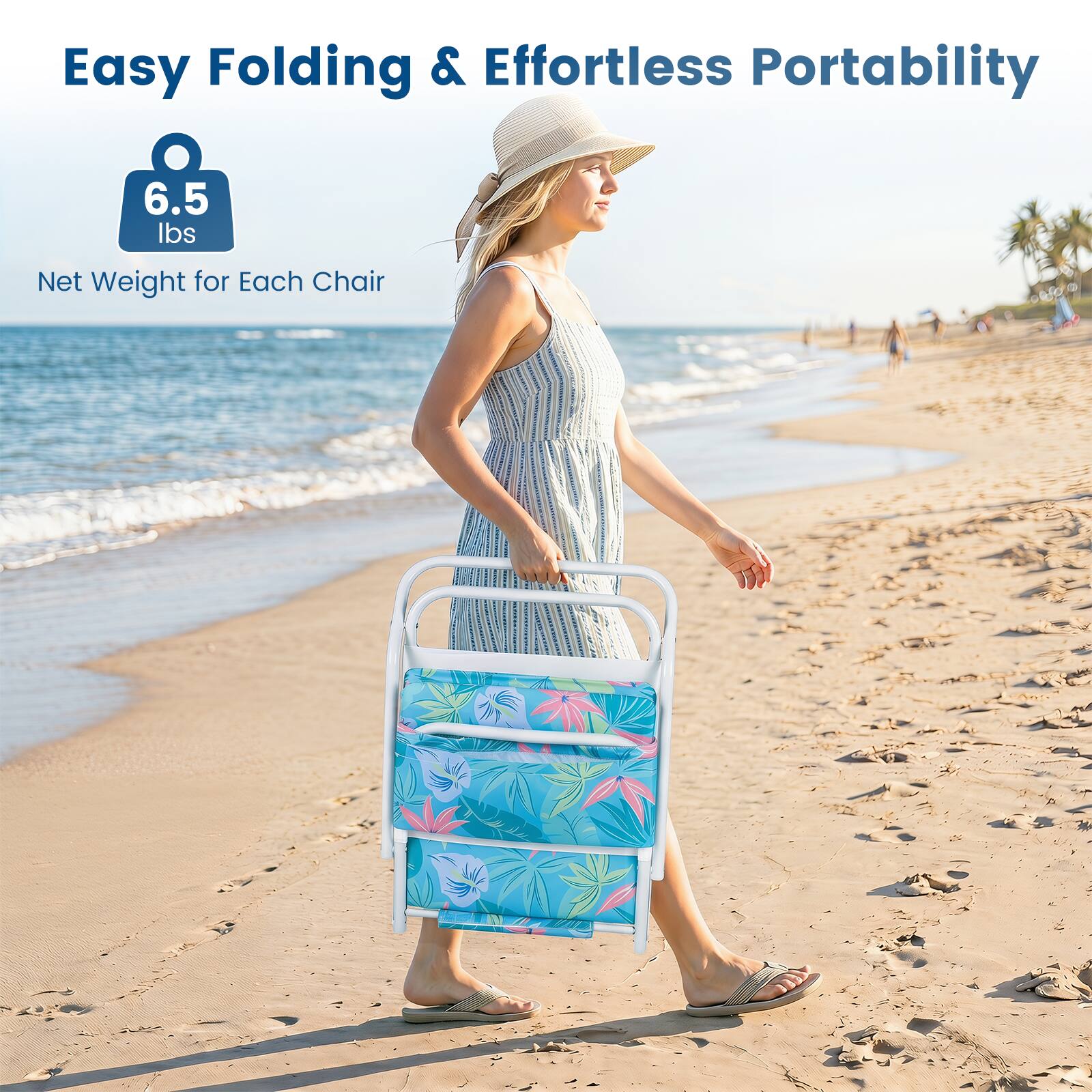 Easy Folding & Effortless Portability

6.5 lbs
Net Weight for Each Chair