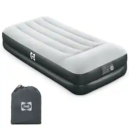 Sealy - Tritech Twin Sized 16" Air Mattress Bed 2 Person w/Built-In AC Pump & Bag - Gray
