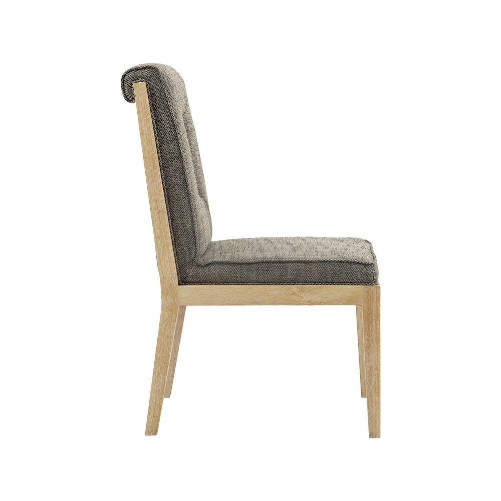 Alt View 3. Meridian Furniture - Gwendolyn Grey Linen Textured Fabric Dining Side Chair, Set of 2 - Grey.