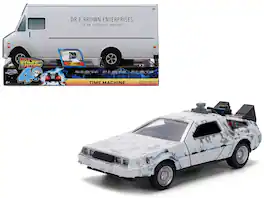 Jada - DMC DeLorean Time Machine Frost Version 1/32 "Back to the Future" 1985 40th Anniversary Hollywood Rides - Gray