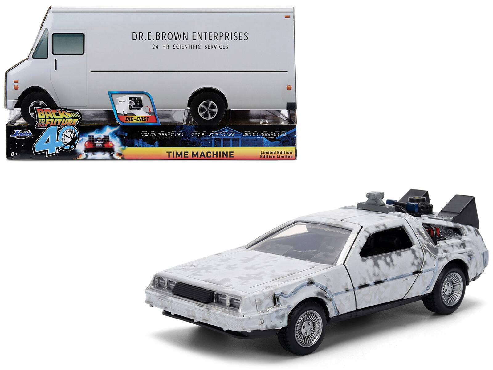 Jada - DMC DeLorean Time Machine Frost Version 1/32 "Back to the Future" 1985 40th Anniversary Hollywood Rides - Gray