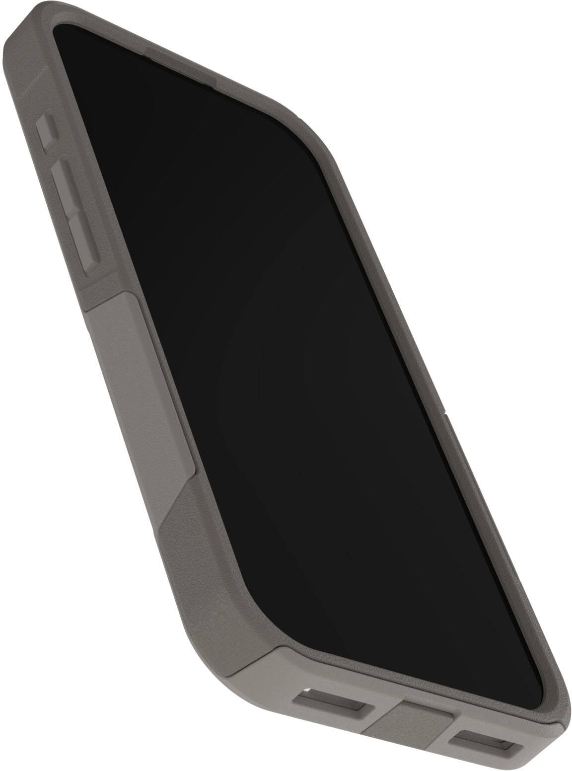 Left. OtterBox - Commuter Series Hard Shell for iPhone 17 - Grey Comfort.