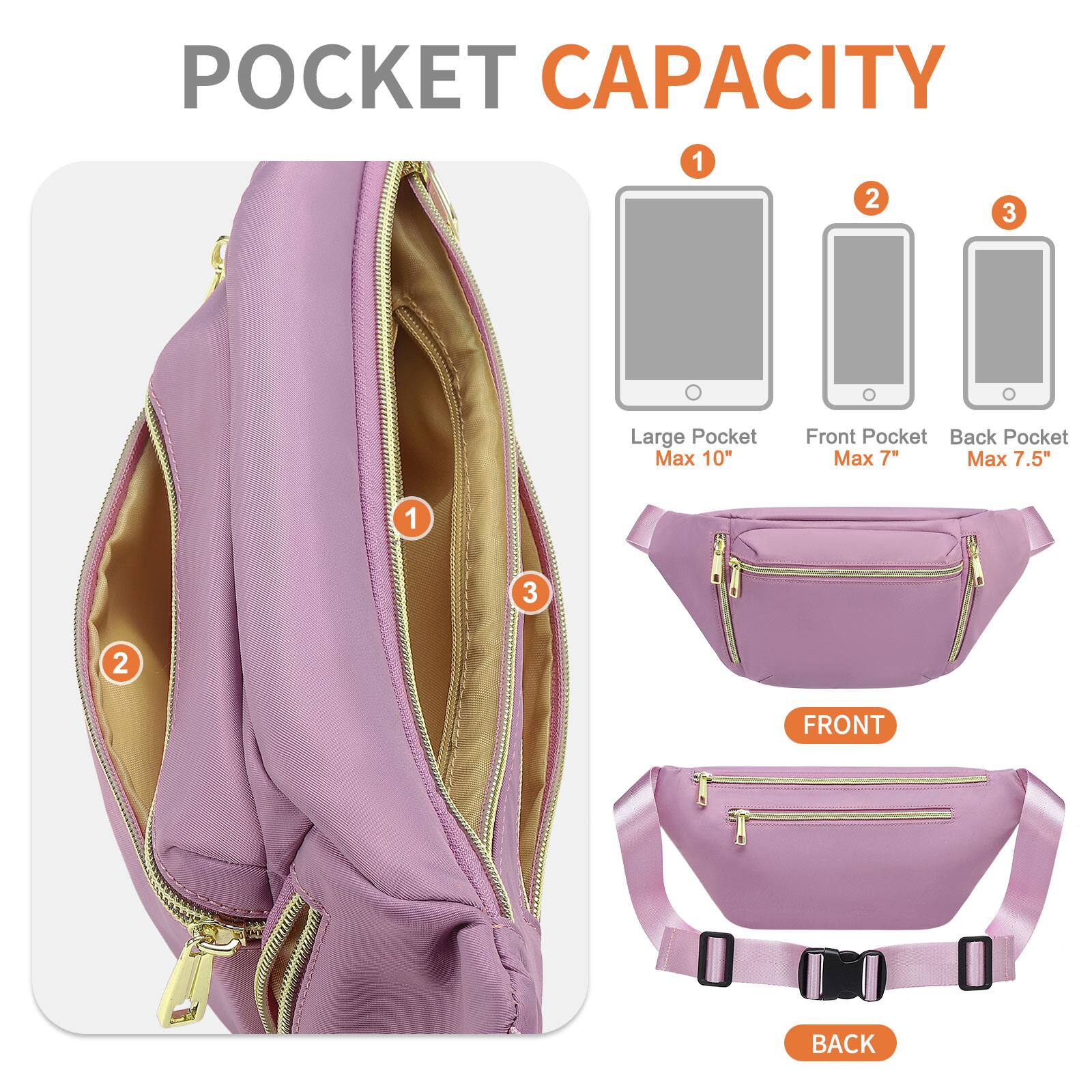 POCKET CAPACITY

1. Large Pocket Max 10"
2. Front Pocket Max 7"
3. Back Pocket Max 7.5"

FRONT
BACK