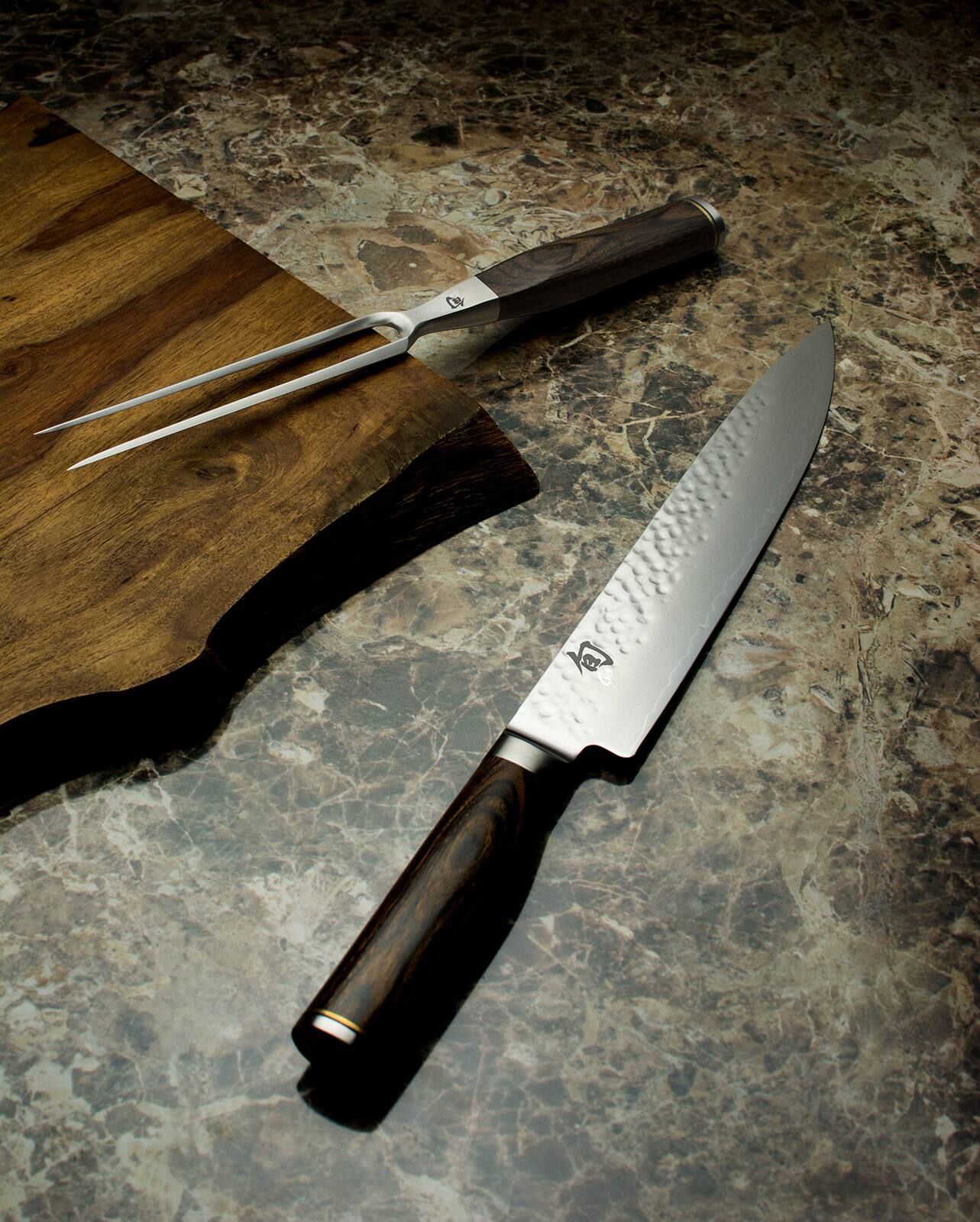 Alt View 2. Shun - Premier Slicing Knife, 9.5 Inch - Brown.