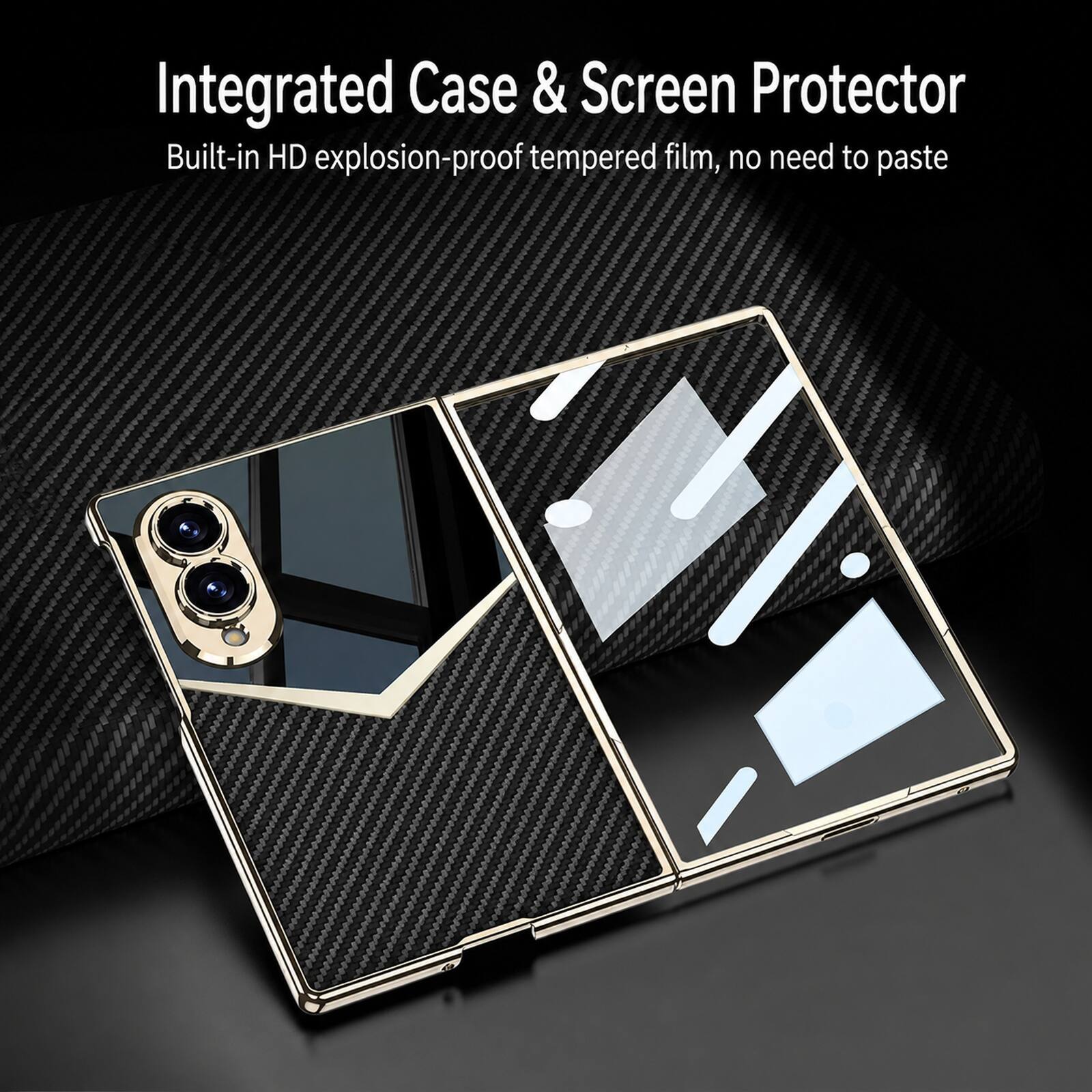 Integrated Case & Screen Protector  
Built-in HD explosion-proof tempered film, no need to paste