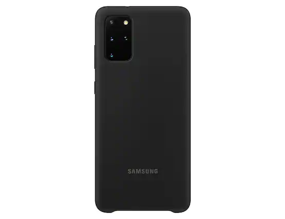 Front. Samsung - Samsung Silicone Cover for Galaxy S20+ 5G | Color: Black - Black.