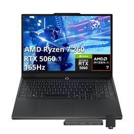 Lenovo - Legion 5 15.1" WQXGA Gaming Laptop,Ryzen 7 260,64GB RAM,2TB SSD+1TB Docking Set,GeForce RTX 5060,Win 11 - Black