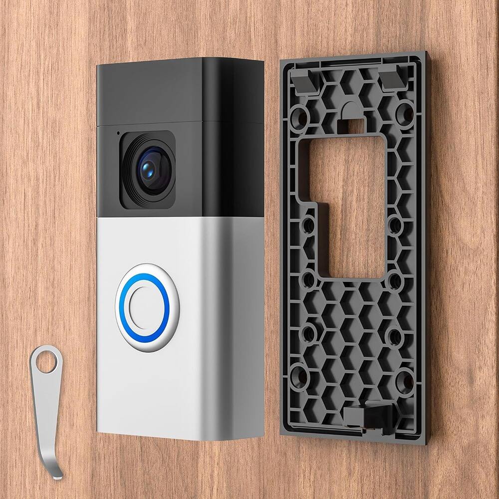 Schertz - Adhesive Doorbell Mount for Ring (2024) – No-Drill, Black, 1-Pack - color black Style: 1 Pack for Ring Battery Doorbel