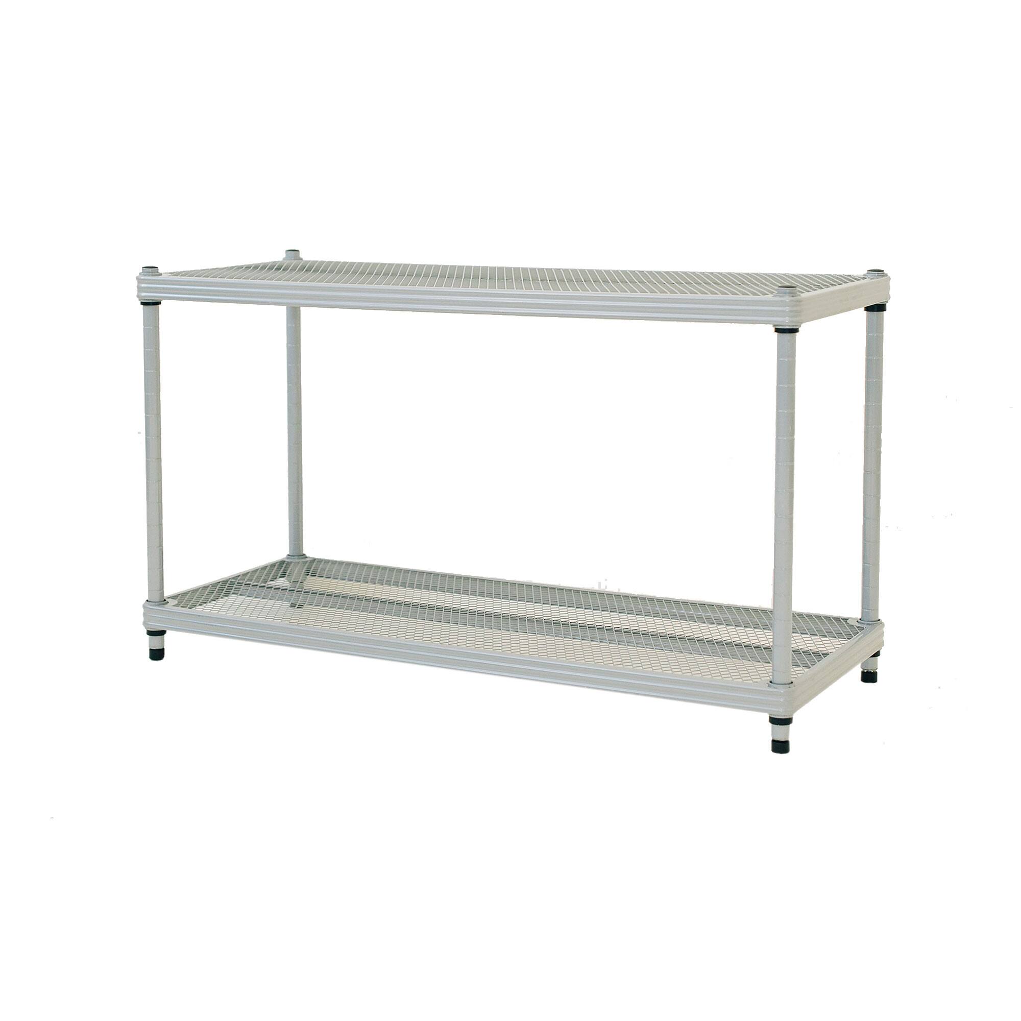 Alt View 5. Design Ideas - Design Ideas MeshWorks 2 Tier Full-Size Metal Storage Shelving Unit Rack, Silver - Silver.