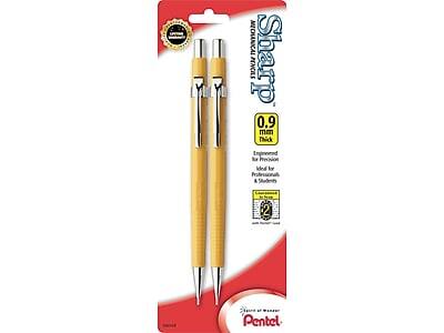 Pentel - Sharp Mechanical Pencil, 0.9mm, #2 Medium Lead, 2/Pack - Black