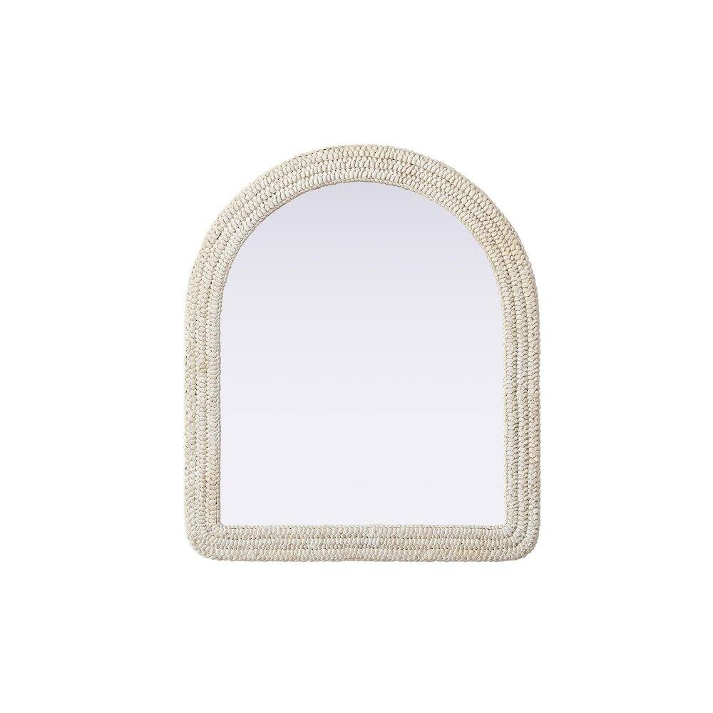 Alt View 4. Elegant Decor - Arch Cornhusk Mirror 36x42 in Linen White - Linen White.