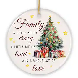 OrnamentallyYou - Funny Family Quote Ornament Artistic Christmas Appreciation Gift and Tree Decor Circle Version - Multi-colored