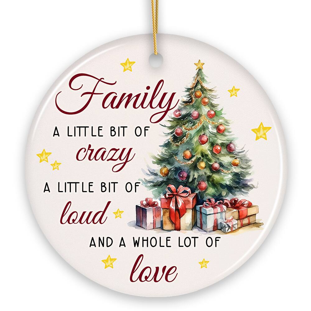 OrnamentallyYou - Funny Family Quote Ornament Artistic Christmas Appreciation Gift and Tree Decor Circle Version - Multi-colored