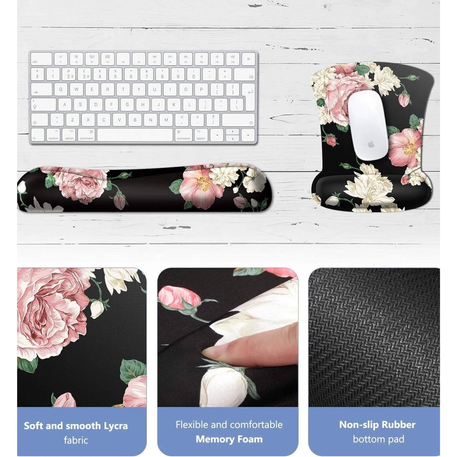 - Soft and smooth Lycra fabric
- Flexible and comfortable Memory Foam
- Non-slip Rubber bottom pad