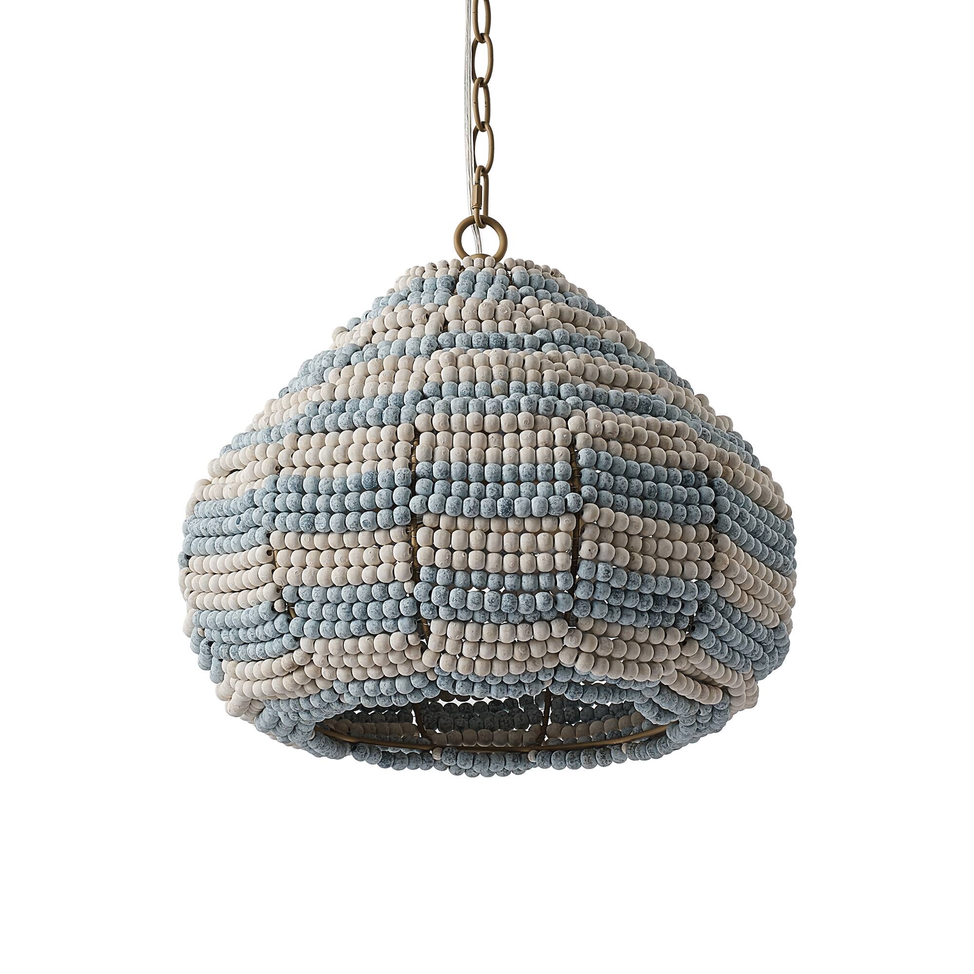 Alt View 2. Parrot Uncle - 15.7" Boho Wood Beaded 2-Light Adjustable Pendant Light for Dining Room and Kitchen Island - White,Blue.