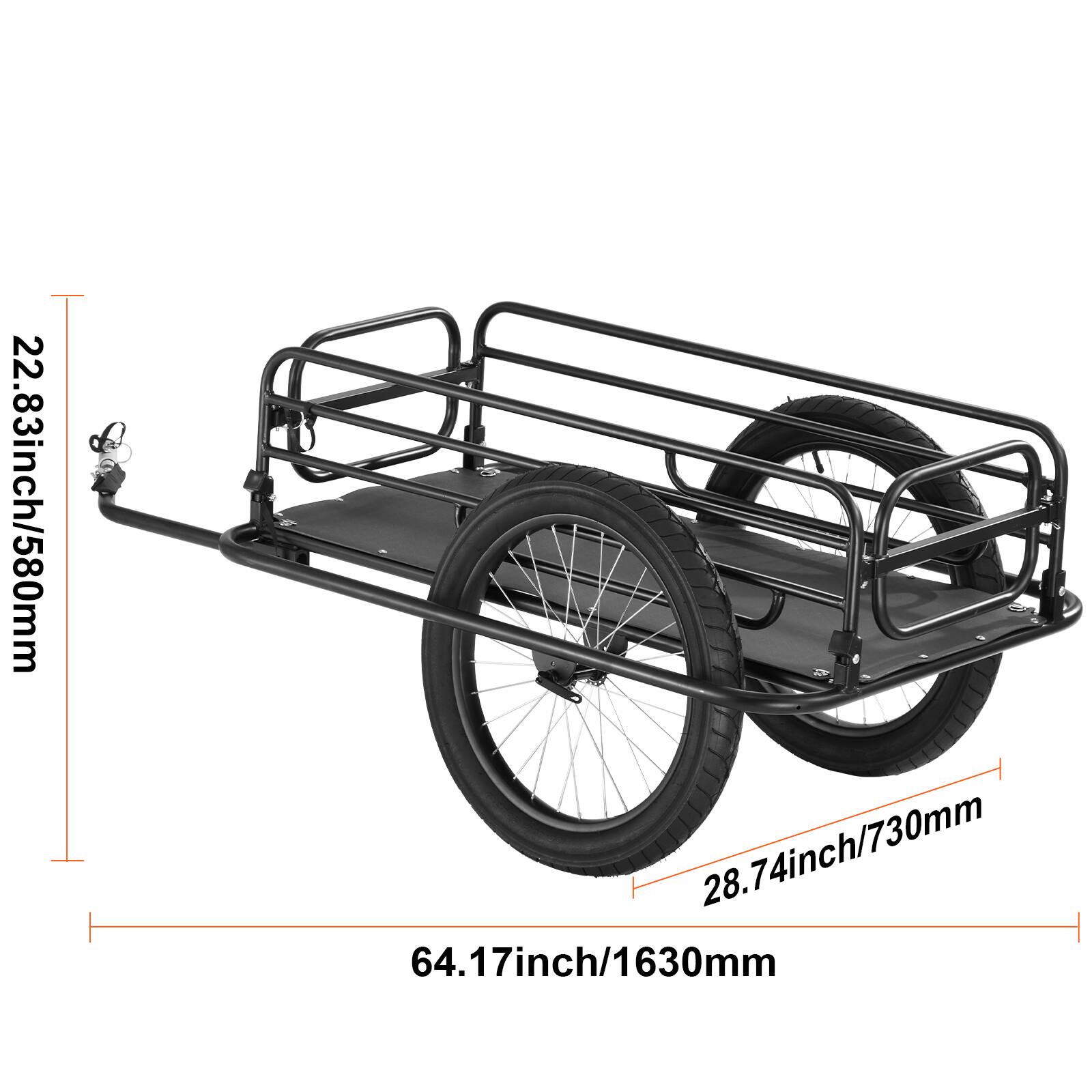 22.83 inch / 580 mm  
28.74 inch / 730 mm  
64.17 inch / 1630 mm