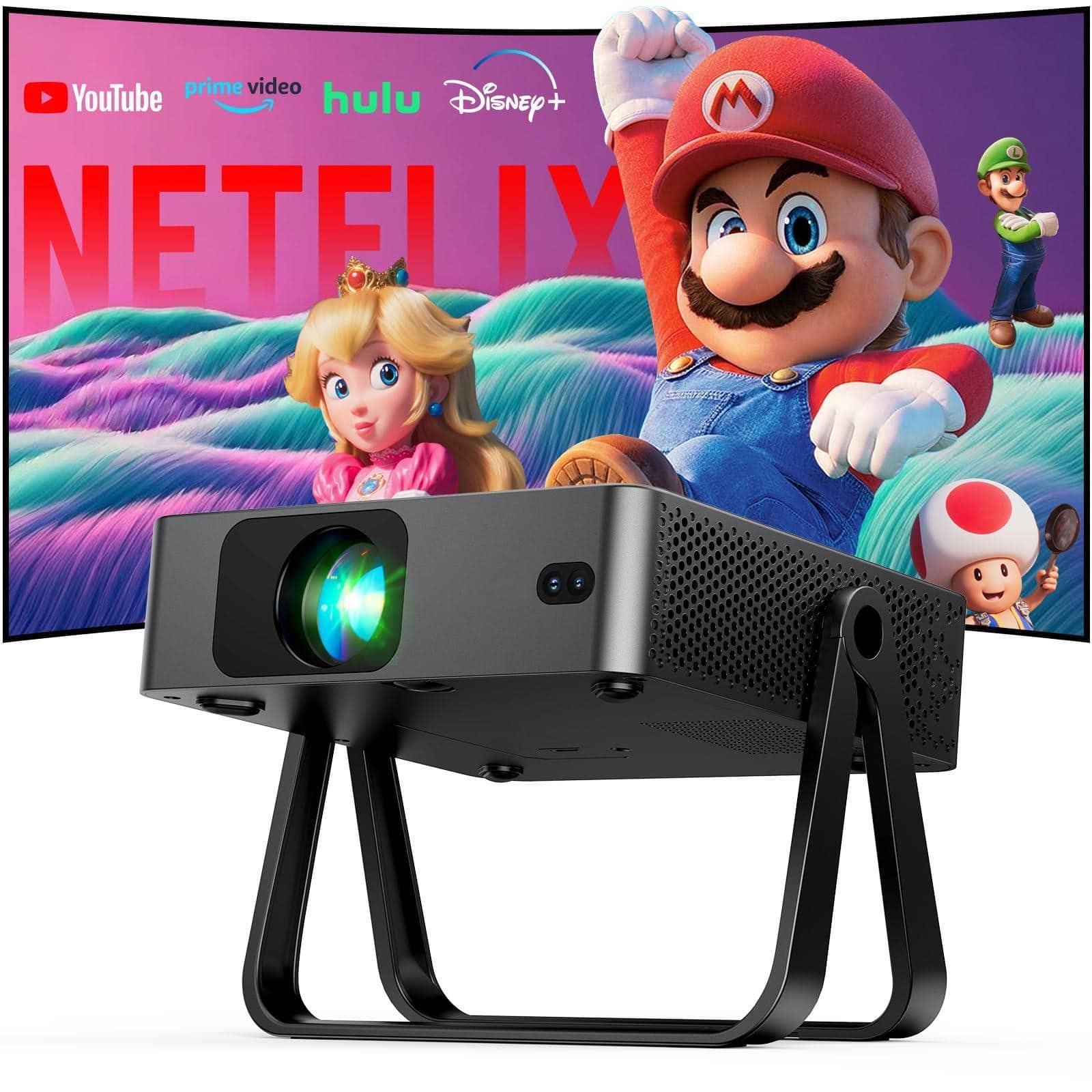 The Best Inks - [ultra-slim 1.97"| Licensed | Ai Auto Focus 360° Stand] Smart Mini Projector With Wifi 6 & Built-in Netflix/youtube/dis - Default