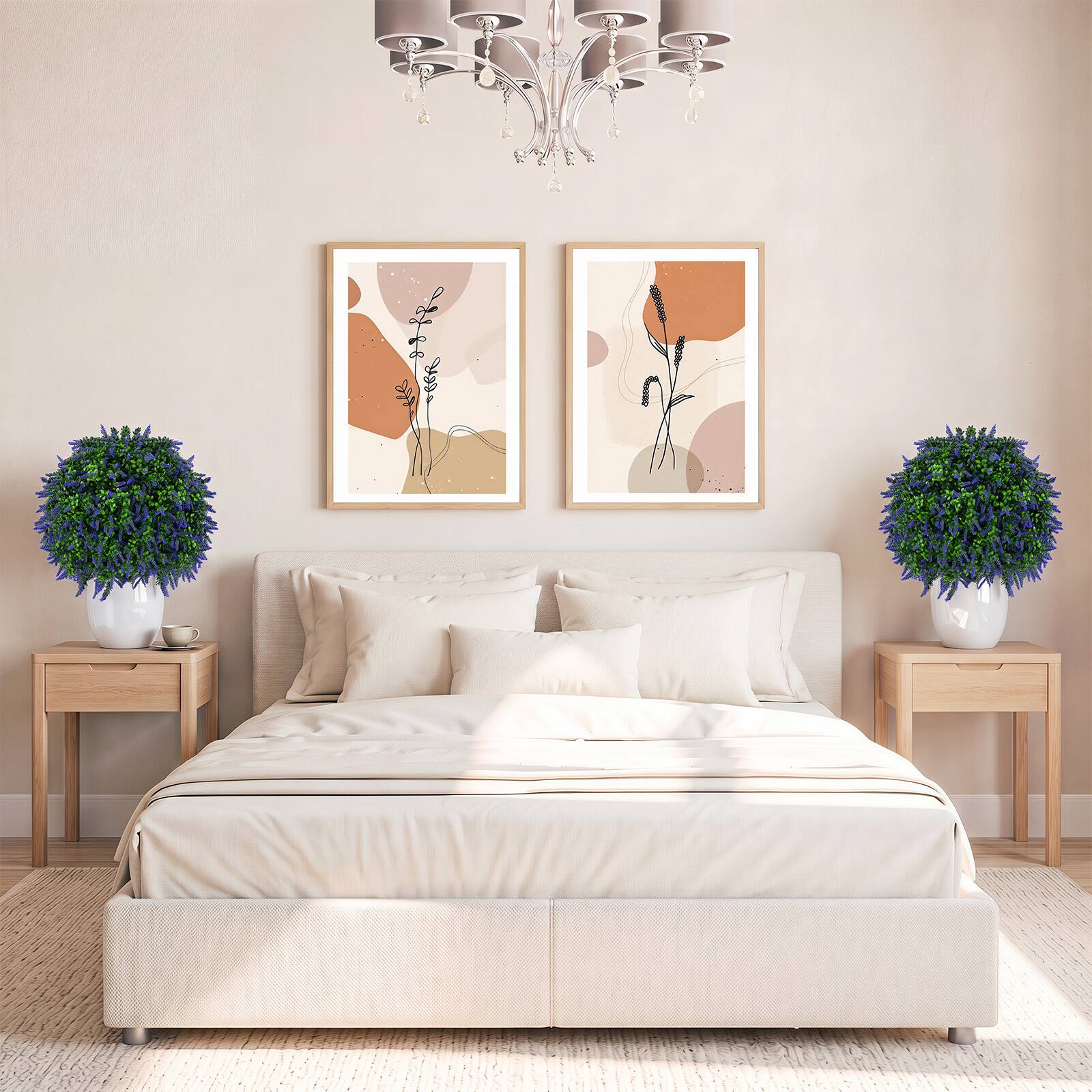 Alt View 1. Gymax - Gymax Set of 2 Artificial Lavender Topiary Ball Trees  22'' Faux Lavender Potted Plants - Purple.