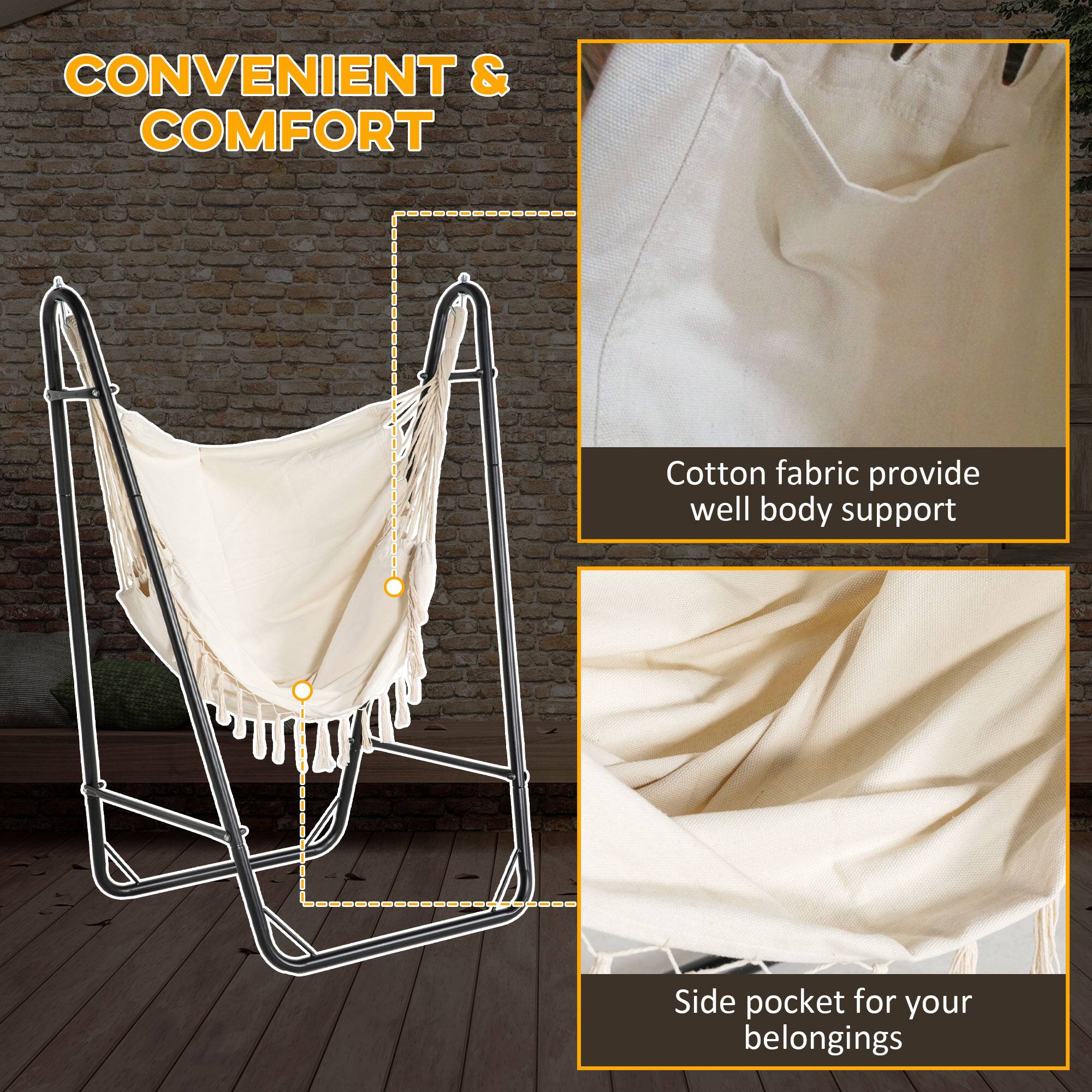 CONVENIENT & COMFORT
Cotton fabric provide well body support
Side pocket for your belongings