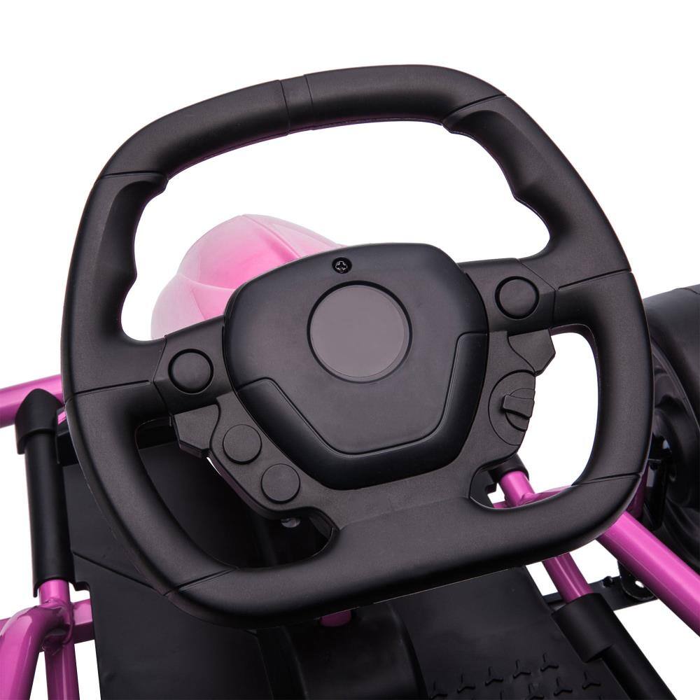 Alt View 1. BreeBe - Aosom 24V Electric Go Kart, 8.1 MPH, Drifting Car Ride On Toy with Slow Start, Music, Horn, Safety Belt, Ages 8-12 - Pink.