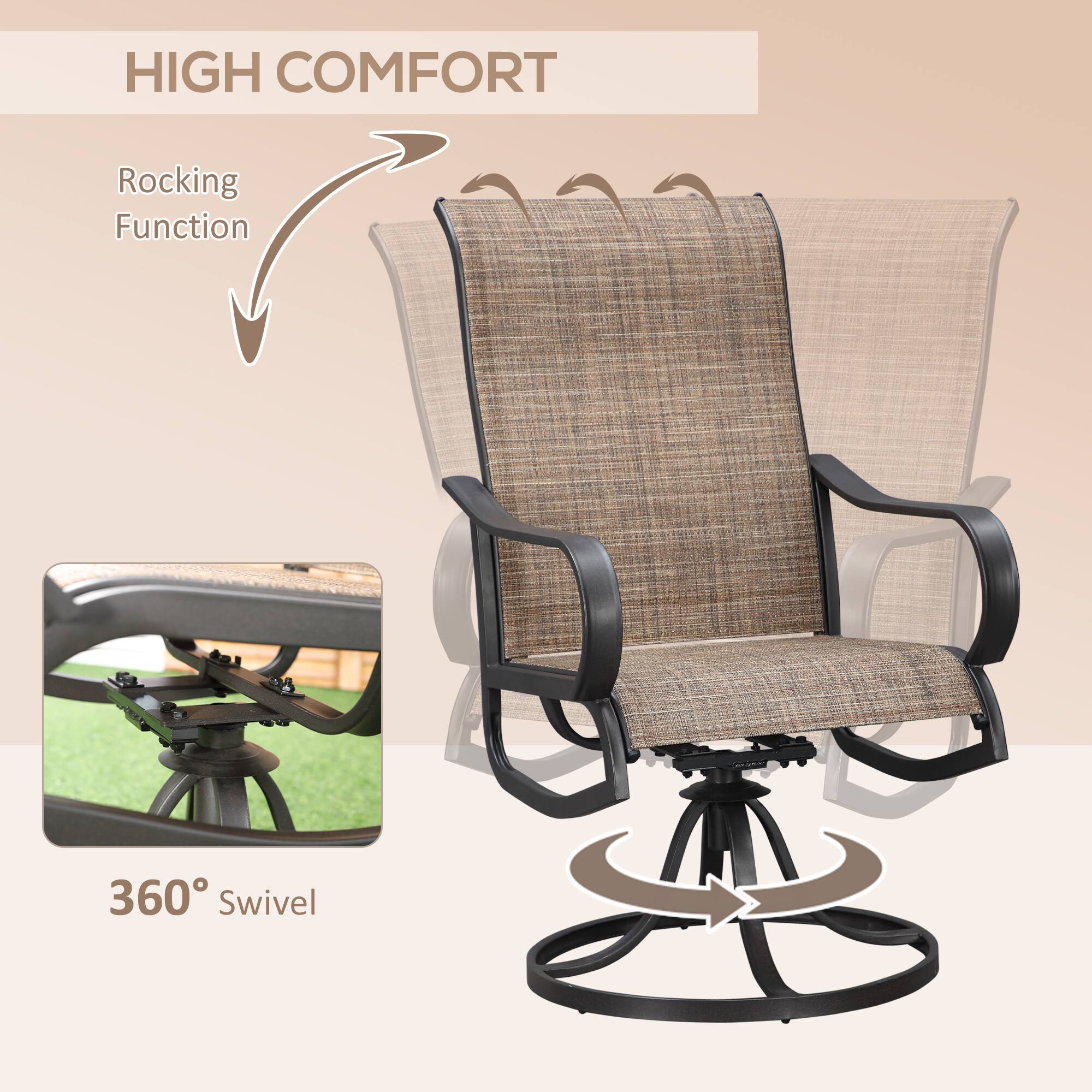 HIGH COMFORT

Rocking Function

360° Swivel