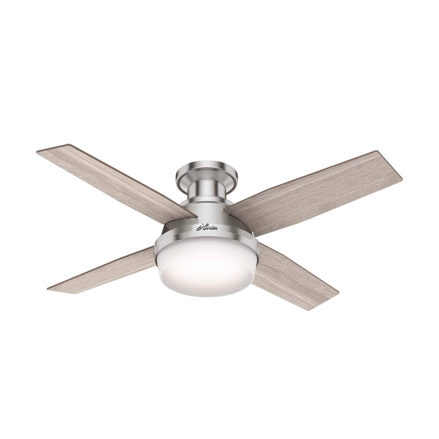 Front. Hunter Fan - Hunter Dempsey 44 in. Brushed Nickel Silver LED Indoor Ceiling Fan.